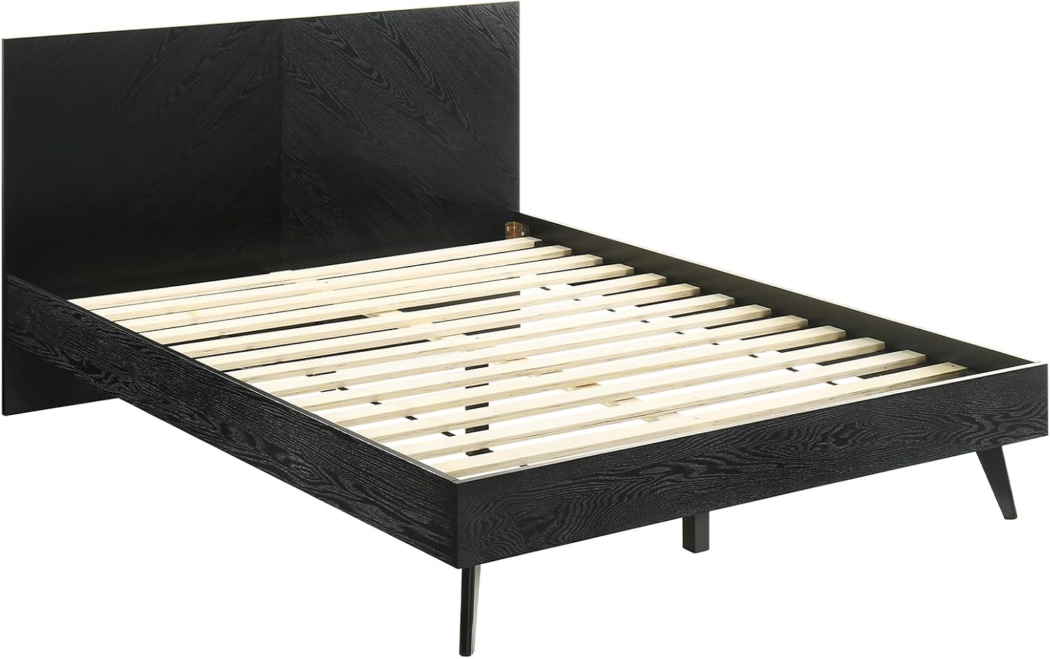 Armen Living Petra Queen 4 Piece Wood Bedroom Set in Black Finish