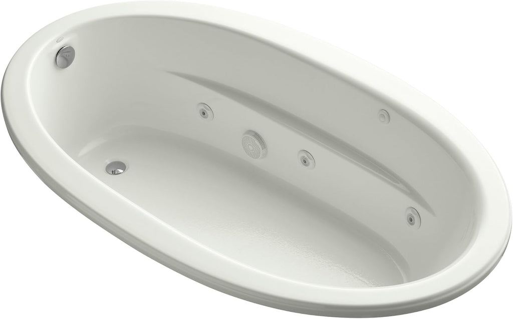 KOHLER K-1164-S1-NY Sunward ExoCrylic Drop-In Whirlpool with End Drain, Dune, 72 x 42-Inch