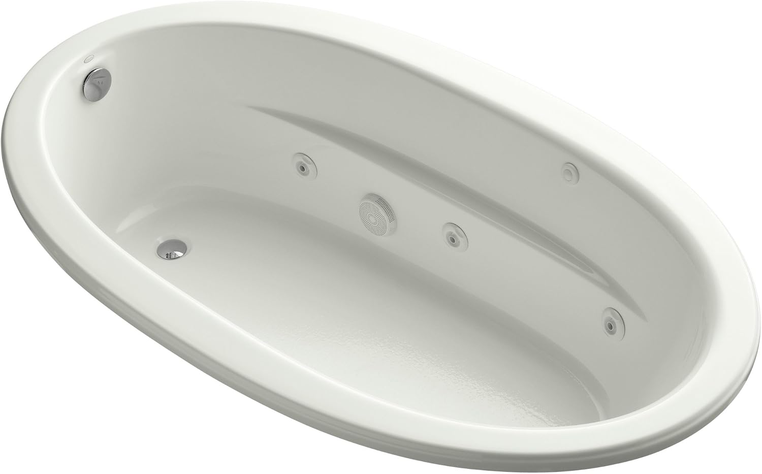 KOHLER K-1164-S1-NY Sunward ExoCrylic Drop-In Whirlpool with End Drain, Dune, 72 x 42-Inch