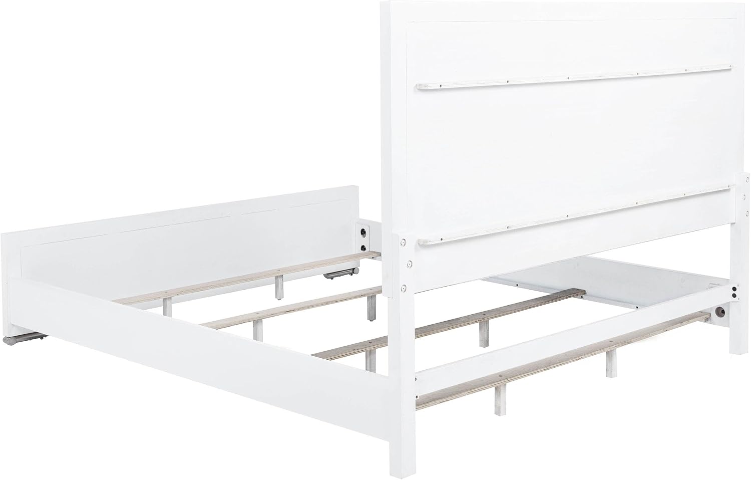 Coaster Home Furnishings - Gracemont - Wood - 4-Piece Bedroom Set with Light Grey Fabric, Vertical Tube, Cord Access and Flat Drawer Fronts - Bedroom - Eastern King Size - White - 225071KE-S4