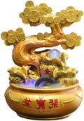Tabletop Fountain Flowing Water Decoration Circular Desktop Rockery Fountain Living Room Decoration Opening Gift Belt Atomized Desktop Decoration Desktop Fountain (Color : A)