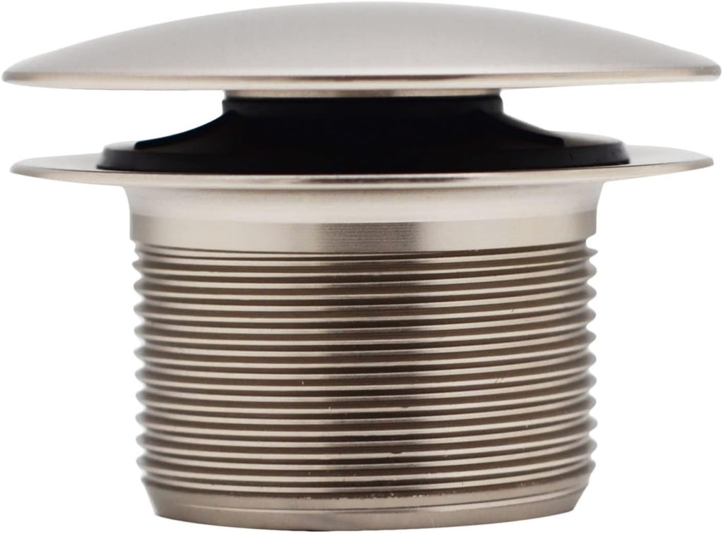 Westbrass A326HBJ-20 25' Brass Bath Waste & Overflow Assembly with European Tip-Toe Drain Plug and Illusionary Faceplate, Stainless Steel