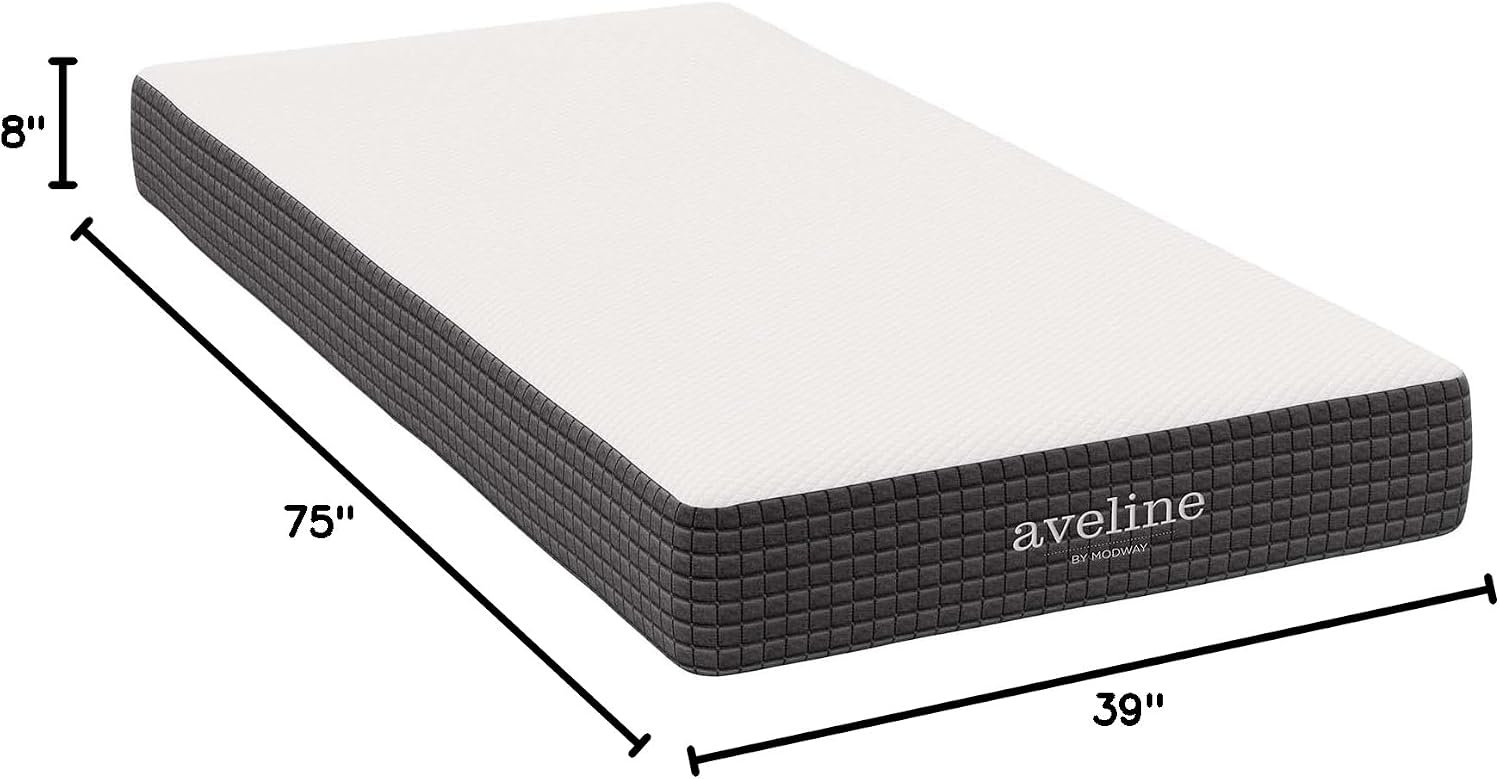 Modway Aveline 8' Gel Infused Memory Mattress with CertiPUR-US Certified Foam Twin Mattress