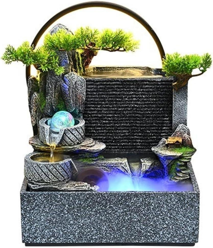 Tabletop Fountain Rockery Water Curtain Wall Ornaments Circulating Landscaping Living Room Office