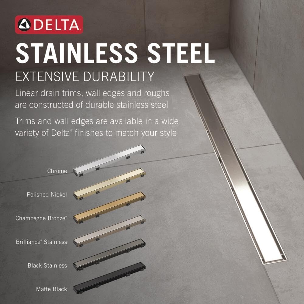 Delta Faucet 36-Inch Reversible Linear Shower Drain Trim in Champagne Bronze