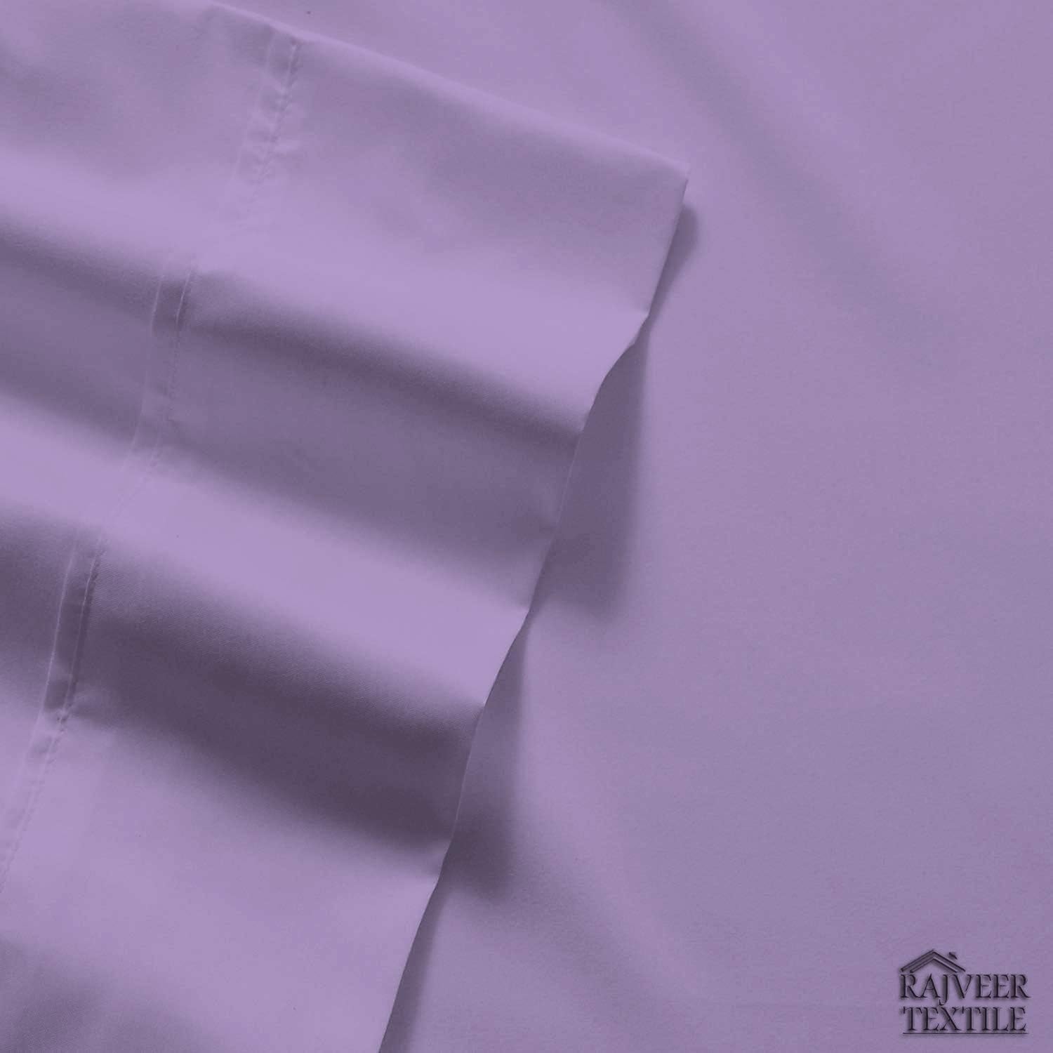 Cotton Home- 5 Pieces Split King Size Lavender Color Sheet Set – Soft Quality Luxury 18 Inch Deep Pocket & Bedding Set with Flat Sheet, Fitted Sheet, 2-Pillow Covers(20' x 30') Inches