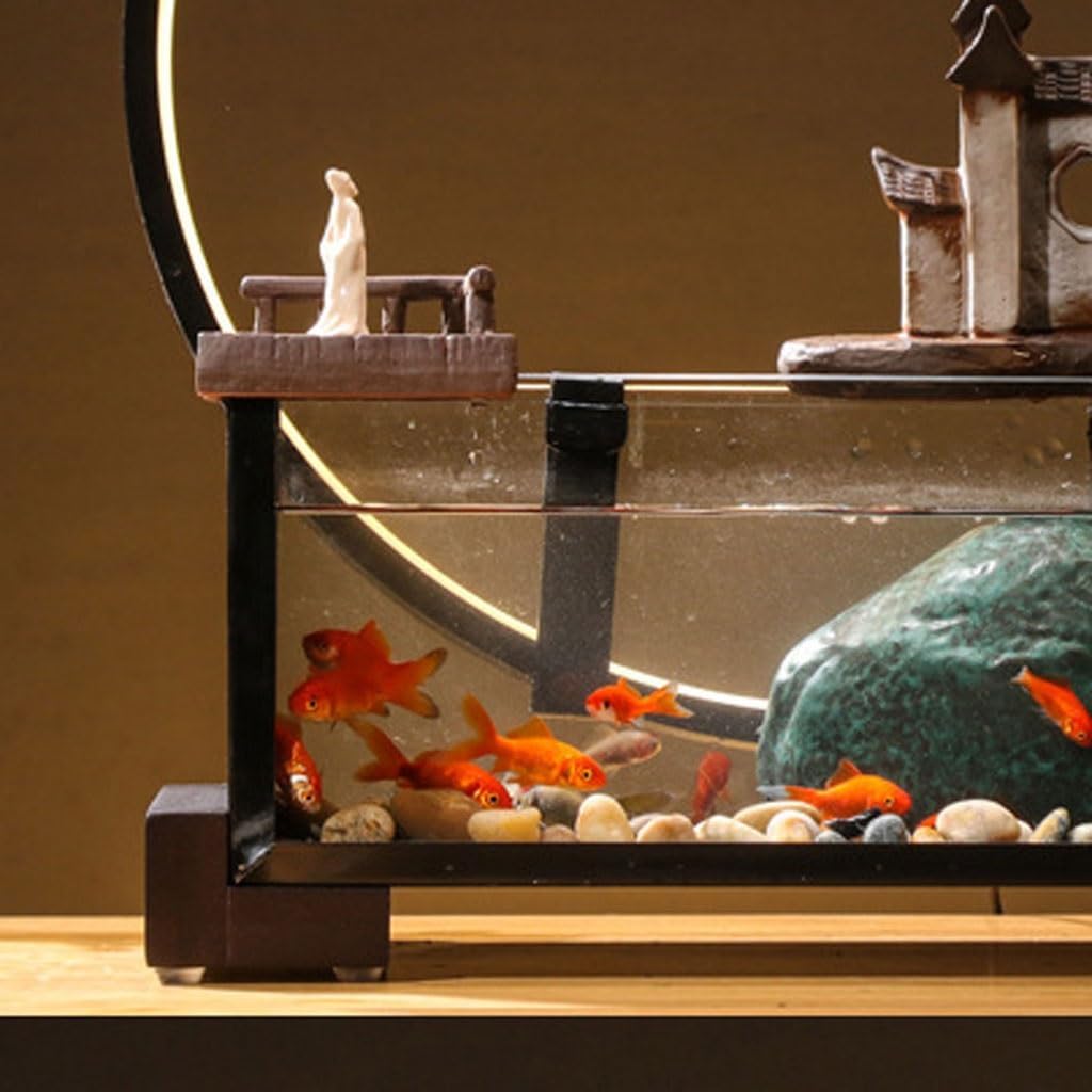 Waterfall Fountain Indoor Desktop Water Ornaments Living Room Office Home Decoration Circulating Fountain Fish Tank Table Top Water
