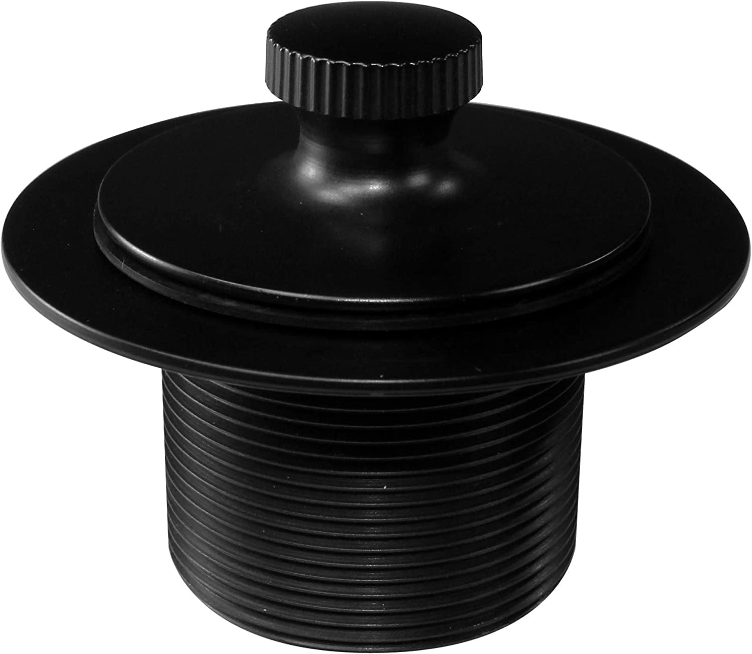 Westbrass D94K-50-62 Twist & Close Bathtub Drain Stopper with 2-Hole Faceplate and Adapter Bushing, Matte Black (50-Pack)