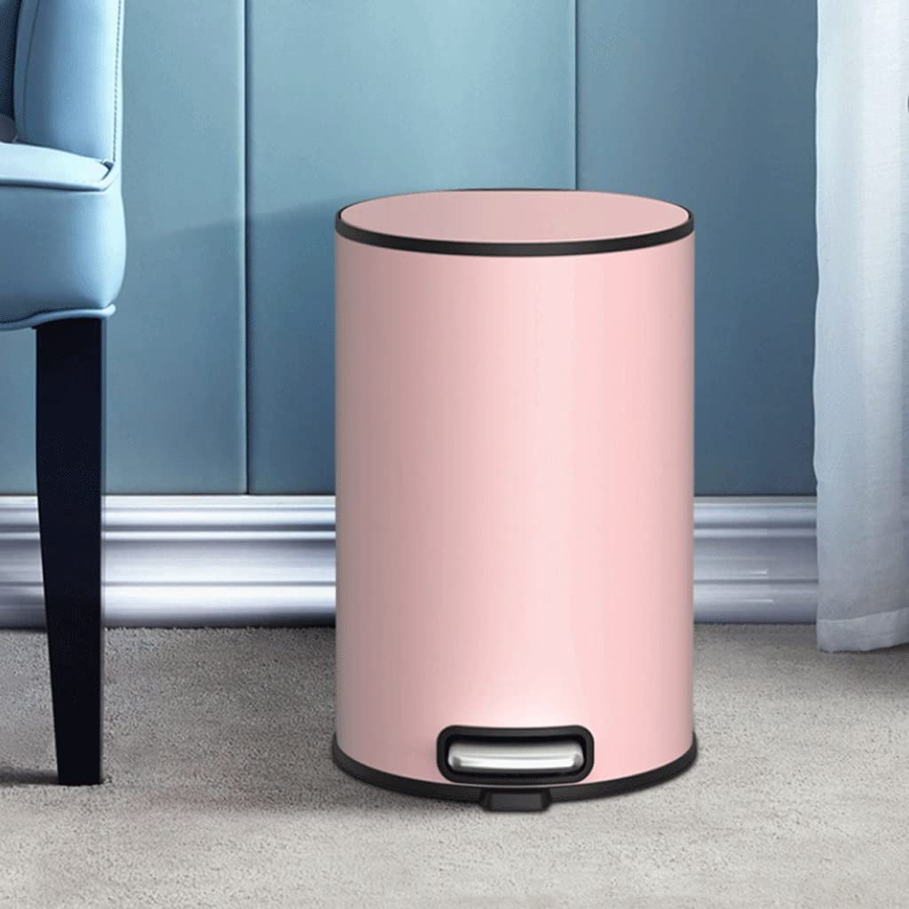 Trash Can Wastebasket Garbage， Step Trash Can with Inner Barrel Garbage Bin with Soft Close Lid, Foot Pedal Garbage Bin for Home Office Container Bins for Bathrooms(White 9L)
