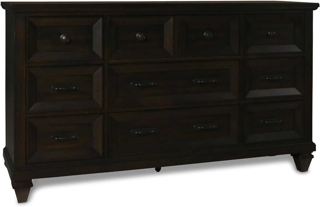New Classic Sevilla 4-Piece Wood Queen Bedroom Set with Nightstand in Walnut