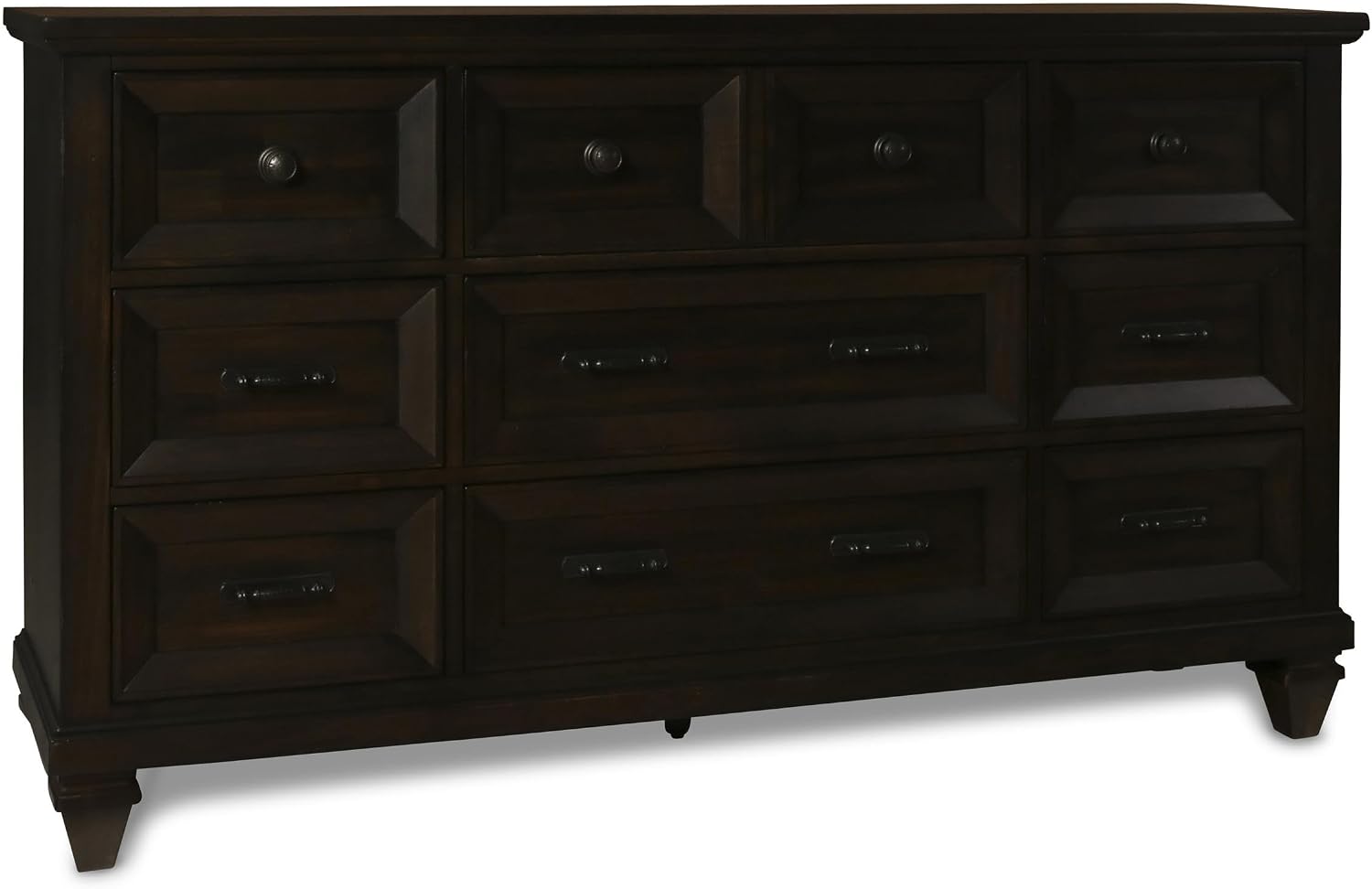 New Classic Sevilla 4-Piece Wood Queen Bedroom Set with Nightstand in Walnut