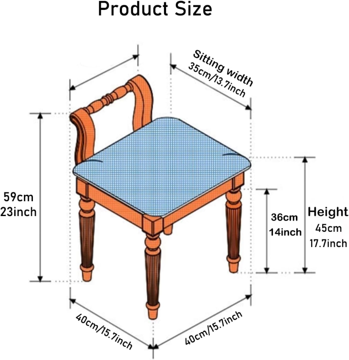 Solid wood Vanity Bench Stool,low back makeup Chair with PaddedCushion Ottoman Bench,American vintage makeup stool, solid wood carved legs piano stool for bedroom, living room, bathroom, beauty salon