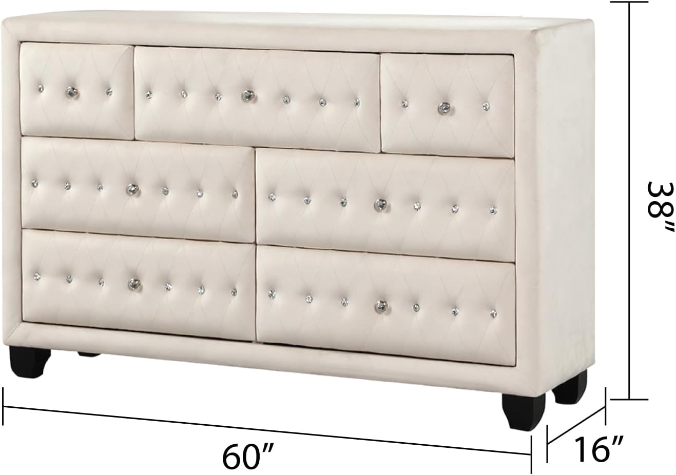 Generic King 5 Pc Bedroom Set Made with Wood in Cream