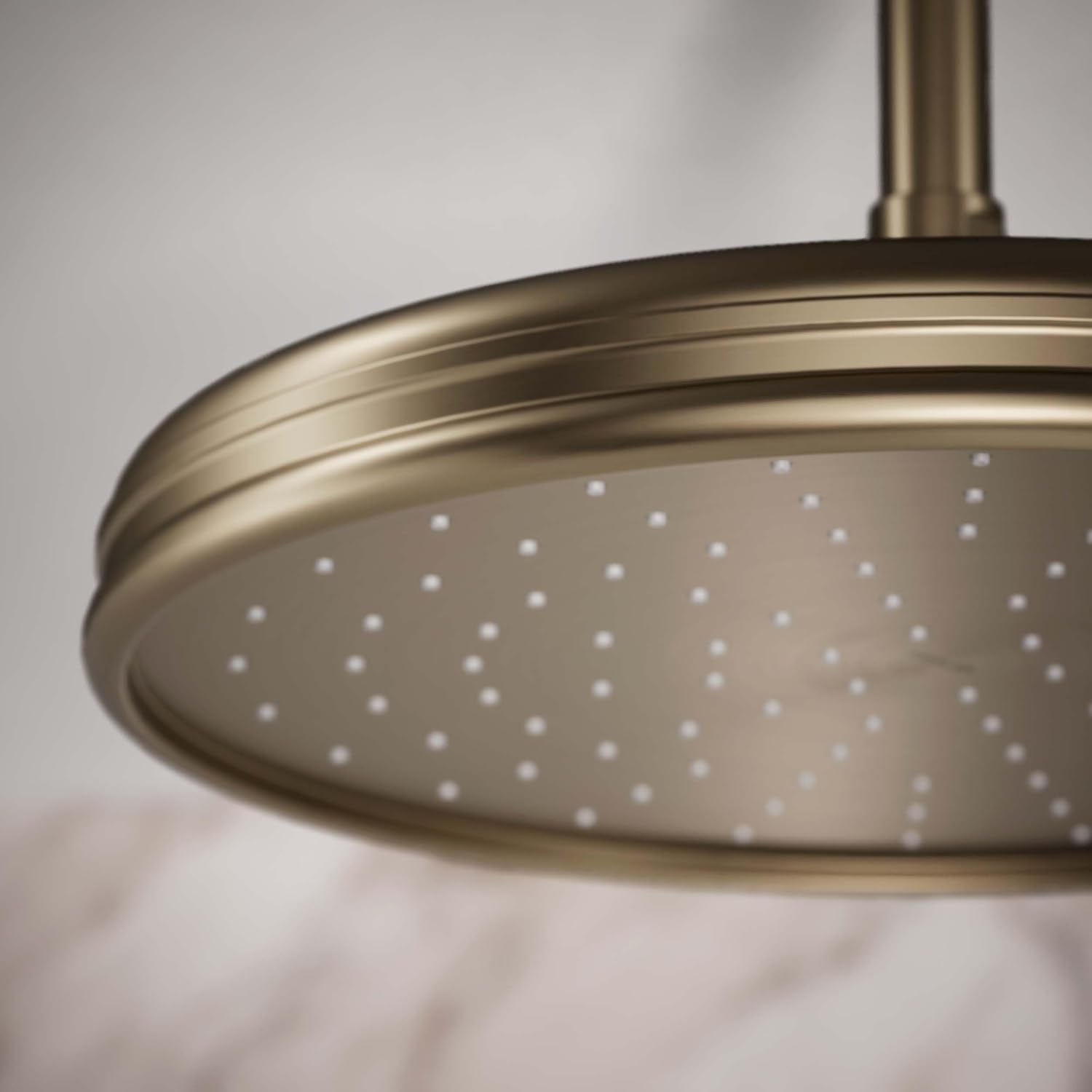 KOHLER 13694-BV Traditional Round Rain Showerhead with Katalyst Air Induction Spray, 2.5 GPM, 12-Inch, Vibrant Brushed Bronze