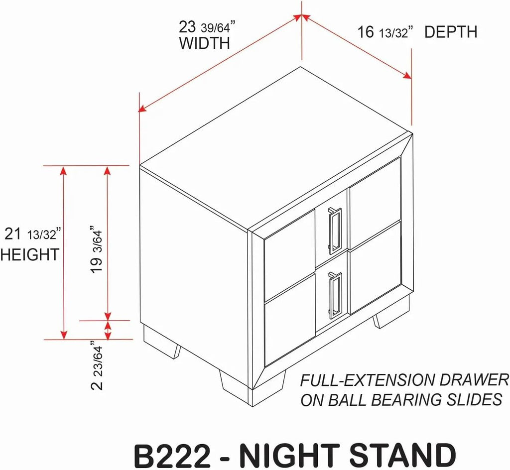 KB Designs - 5-Piece Bedroom Set with LED Panel Bed, Dresser with Mirror, Chest and Nightstand, Weathered Gray Oak Finish, Contemporary Rustic Design, King Size Bed