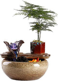Desktop Fountain Chinese Style Tabletop Fountain Relaxation Water Feature Circulating Ceramic Fish Tank