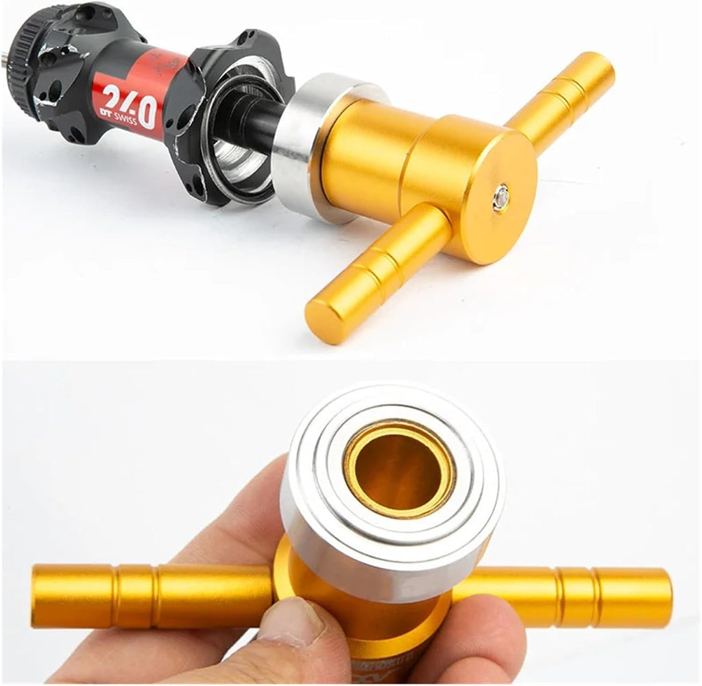 Steel Tool Compatible with DT-Swiss EXP/Swift Bike Hub Repair Tool Kit Ratchet Bearing & Seal Ring Installation CNC Aluminum Alloy/Stainless(Golden)