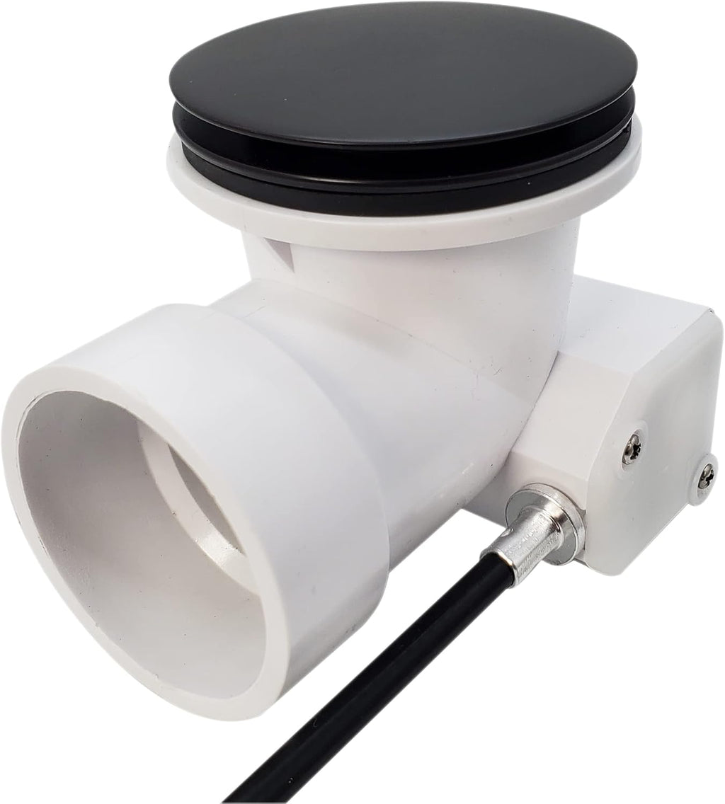 Westbrass A50P45BJ-62 1-1/2' Sch. 40 PVC 45' Cable Driven Bath Waste Kit with Ball Joint Head and Brass Trim Drain Kit, Matte Black