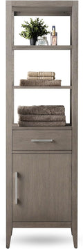 Vanity Art 21' Bathroom Vanity with Storage Cabinet & Shelves, Storage Cabinet with Soft-Closing Doors, VA90-LC-DG-BN1