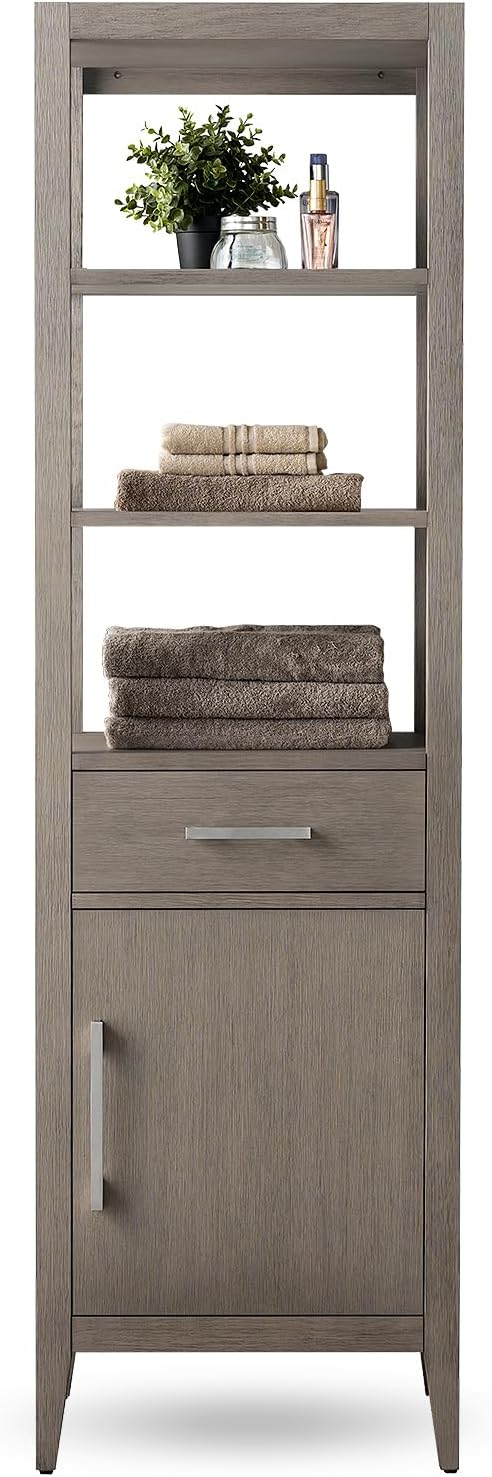 Vanity Art 21' Bathroom Vanity with Storage Cabinet & Shelves, Storage Cabinet with Soft-Closing Doors, VA90-LC-DG-BN1
