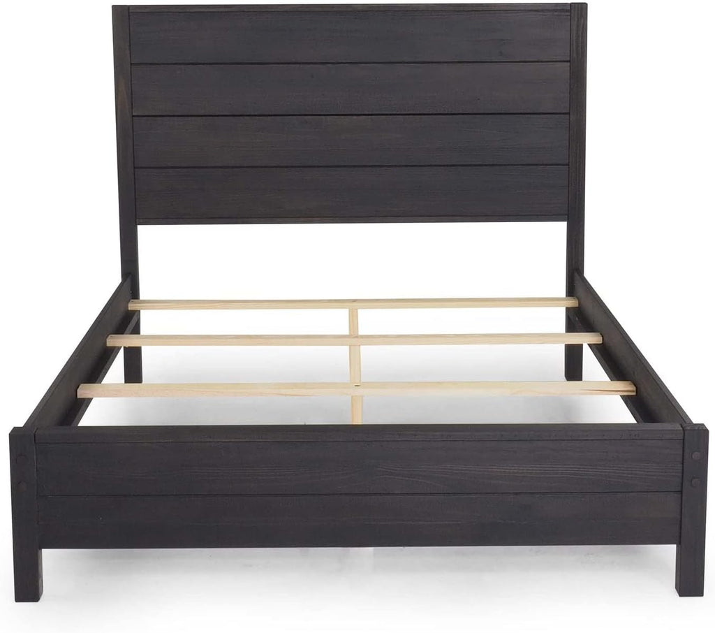 Grain Wood Furniture Montauk Solid Wood Bed, Full Size, Farmhouse Black