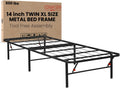 Golden Gate Beds Foldable Metal Bed Frame – Sturdy Iron Platform, No Box Spring Needed, Portable & Collapsible Design, Heavy Duty, Easy Assembly, Noise-Free, Under Bed Storage – Twin XL Size (Black)
