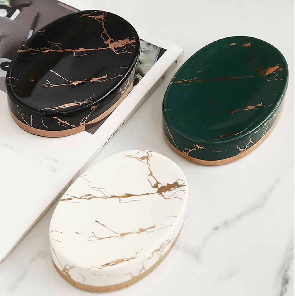 Ceramic Shampoo Conditioner Dispenser,Marble Pattern Refillable Empty Lotion Liquid Soap Pump Bottle,Pump Dispenser Bottles,for Bathroom Countertop,Green