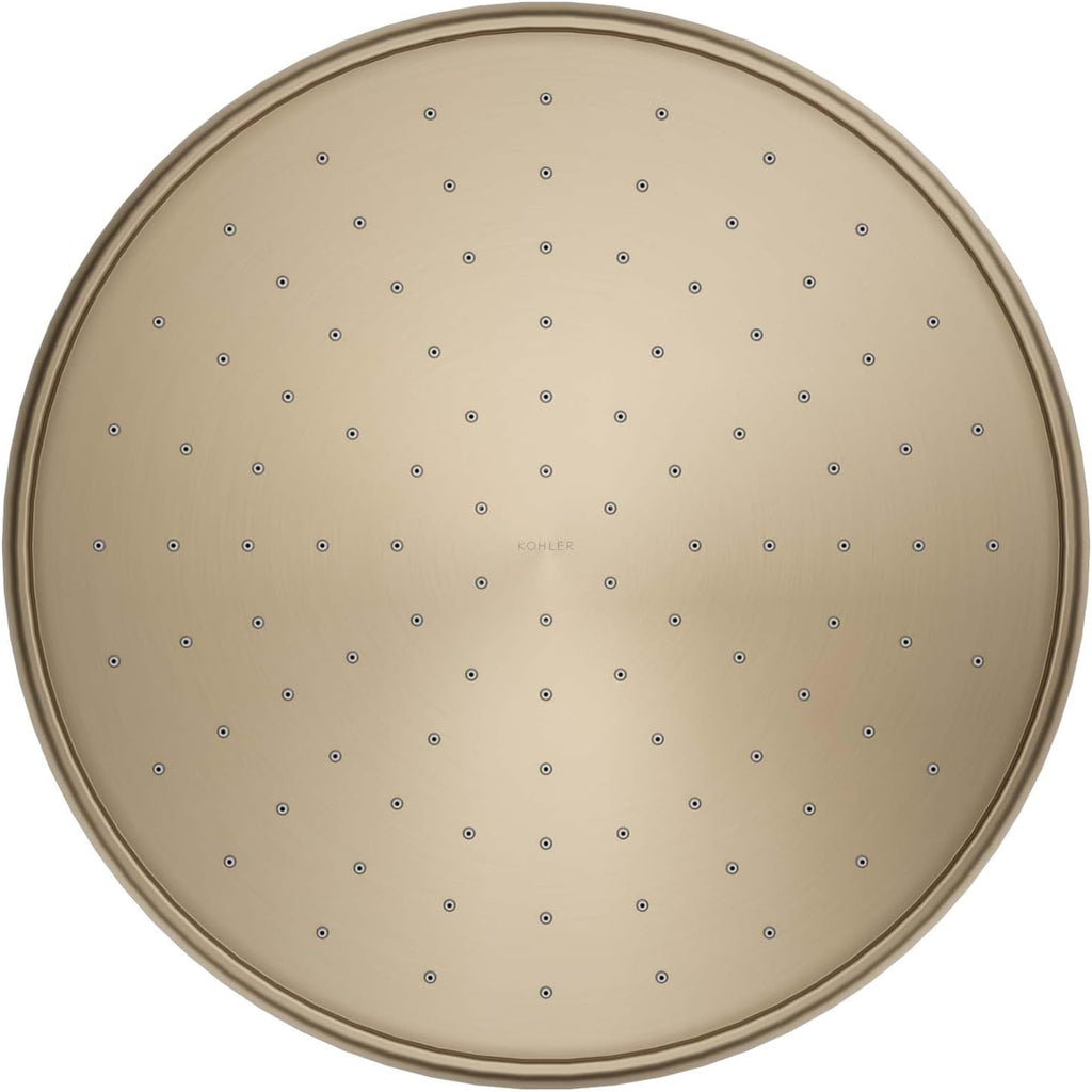 KOHLER 13694-BV Traditional Round Rain Showerhead with Katalyst Air Induction Spray, 2.5 GPM, 12-Inch, Vibrant Brushed Bronze
