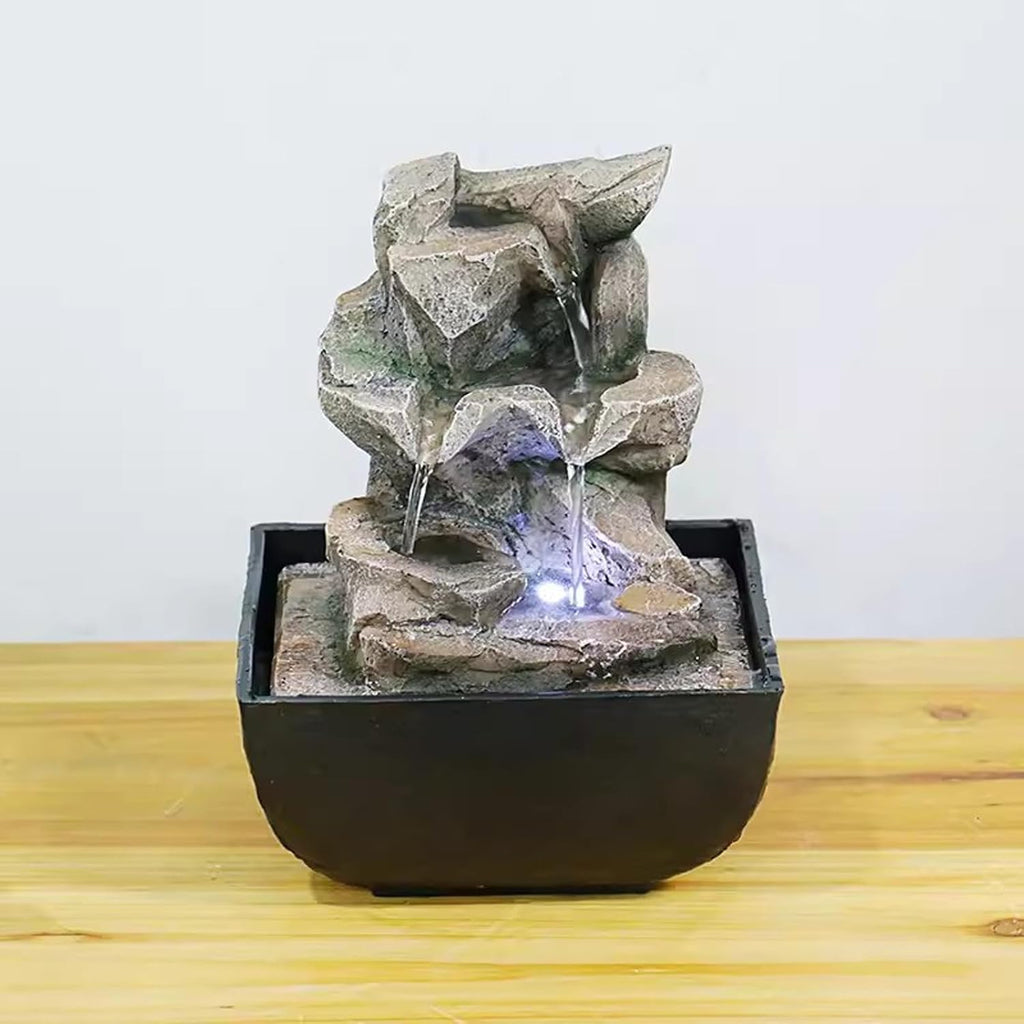 Tabletop Fountain Rockery Circulating Water Fountain Desktop Small Decoration Home Living Room TV Cabinet Porch Decoration Desktop Fountain (Color : 03)