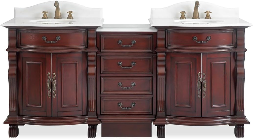 Hopkinton Bathroom Vanity with Stone top (White countertop, 78 inch)