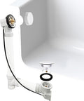 Westbrass A50P45-50 45' SCH. 40 PVC Cable Driven Bath Drain Trim Kit with Rotary Overflow Cover Knob and Pop-Up Stopper, White