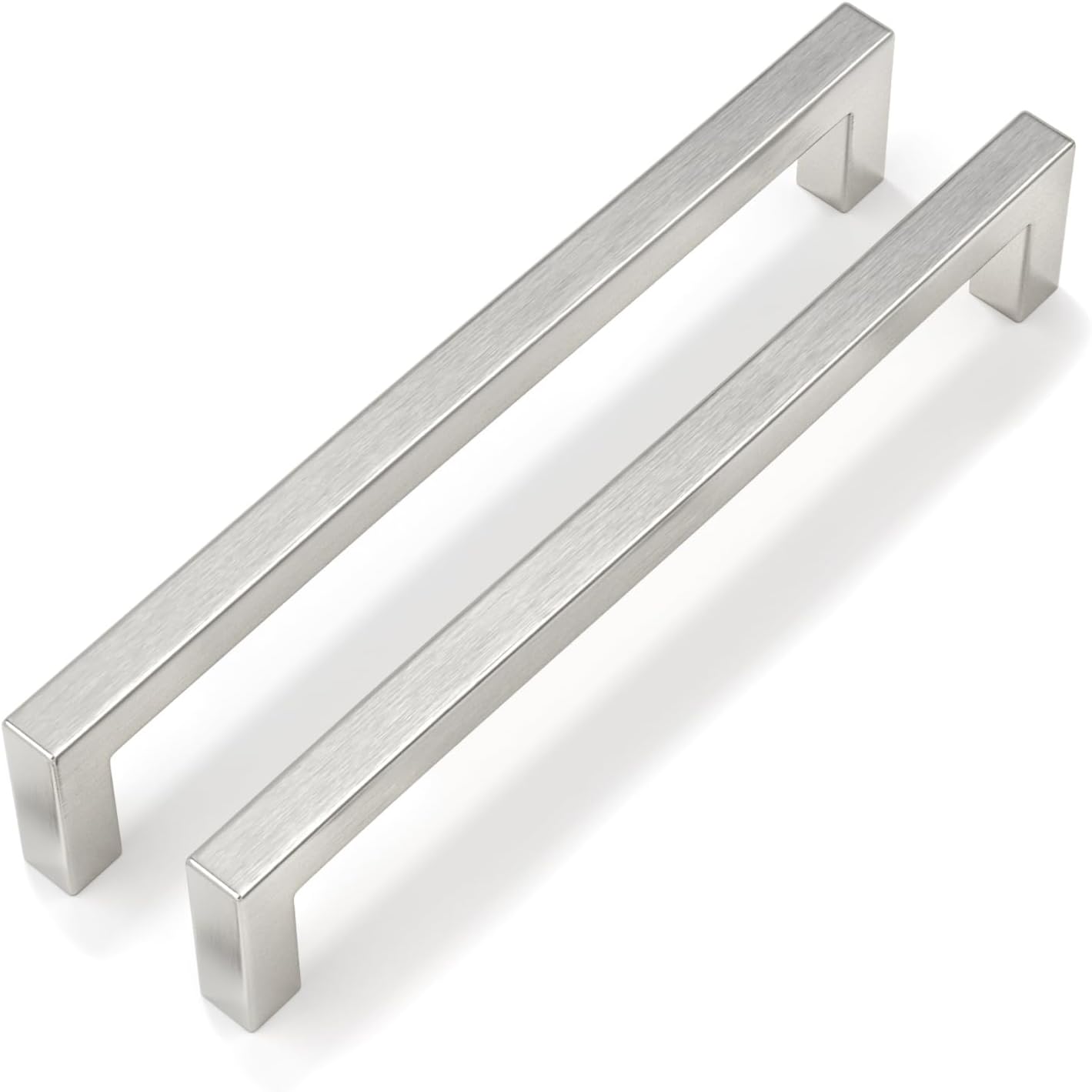 Goldenwarm 50 Pack 7-1/2 Inch Brushed Nickel Cabinet Pulls Square Drawer Handles Silver Kitchen Hardware Cupboard Dresser