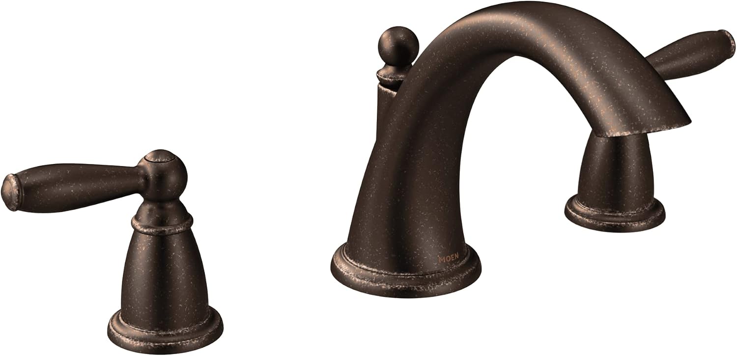 Moen Brantford Oil Rubbed Bronze 2-Handle Deck Mount Roman Tub Faucet Trim Kit Valve Required, T4943ORB