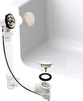 Westbrass A50P45BJ-65 1-1/2' Sch. 40 PVC 45' Cable Driven Bath Waste Kit with Ball Joint Head and Brass Trim Drain Kit, Biscuit