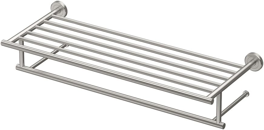 Gatco 4297 Latitude II 25.75-Inch Towel Rack with Bar, Wall Mounted Bathroom Towel Rack, Satin Nickel