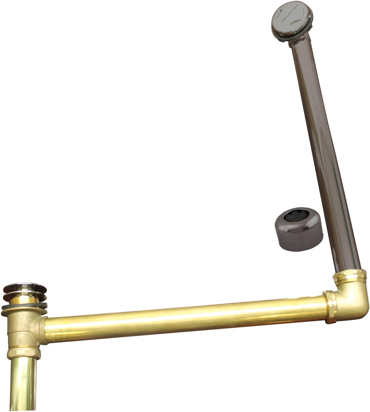 Westbrass 24' Direct Outlet Semi-Exposed Waste & Overflow with Tip-Toe Drain, Oil Rubbed Bronze, 7932420HRDC-12