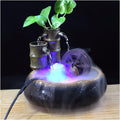 Desktop Fountain Tabletop Water Fountain, Ceramic Meditation, Desktop with Waterwheel, Indoor Waterfall Feature for Home Office Decor Relaxation