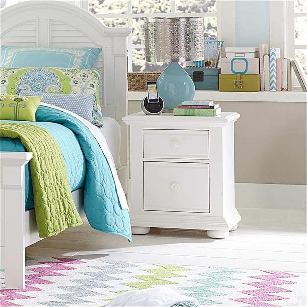 Home Square 2-Piece Set with Summer House King Panel Bed & 2-Drawer Night Stand
