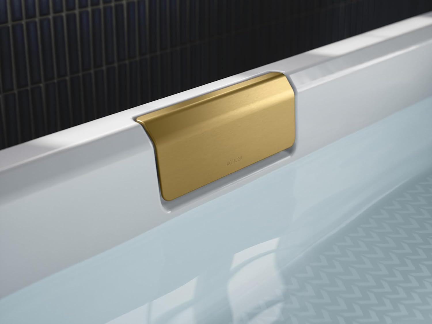Volute Bath Drain Trim in Matte Black