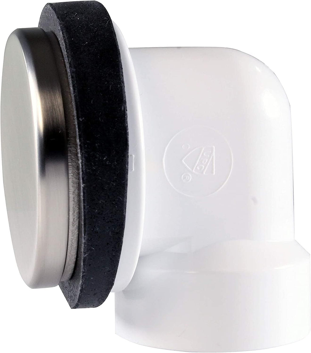 Westbrass 493244H-07 14' Sch. 40 PVC Bath Waste & Overflow Assembly with Illusionary Faceplate and Tip-Toe Drain Plug, Satin Nickel (12-Pack)