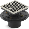 KOHLER K-9136-SN Clearflo Square Design Tile-In Shower Drain, Removable Grid Plate, 2' & 3' PVC Connection, Corrosion Resistant, Vibrant Polished Nickel