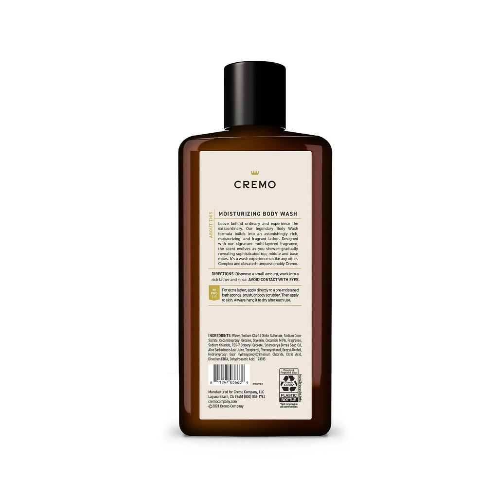 Cremo Body Wash for Men, Rich-Lathering Italian Bergamot, 16 Fl Oz (Pack of 12)