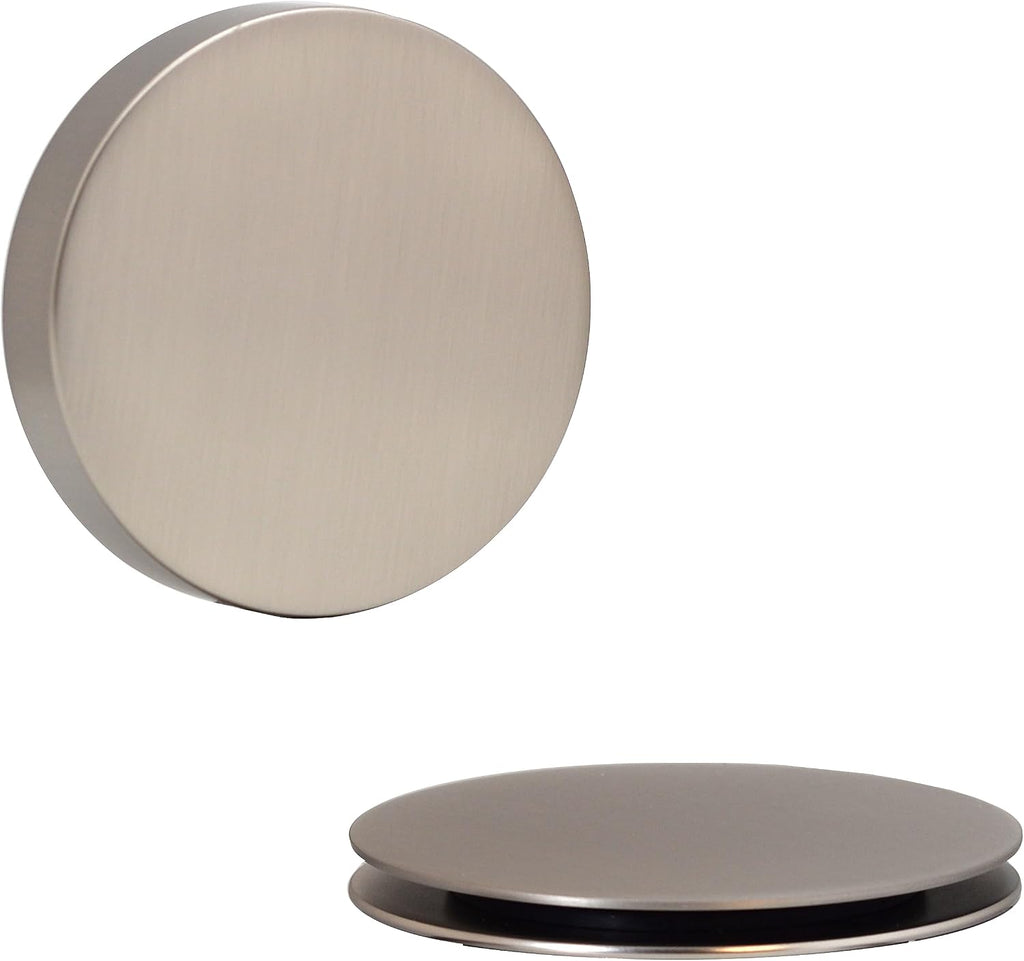 Westbrass D50P27SRE-07 27' Cable Drive Bathtub Drain Trim with Rotary Overflow Cover Knob, Pop-Up Stopper Sch. 40 PVC Fittings, Satin Nickel
