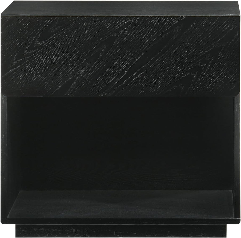 Armen Living Petra Queen 4 Piece Wood Bedroom Set in Black Finish