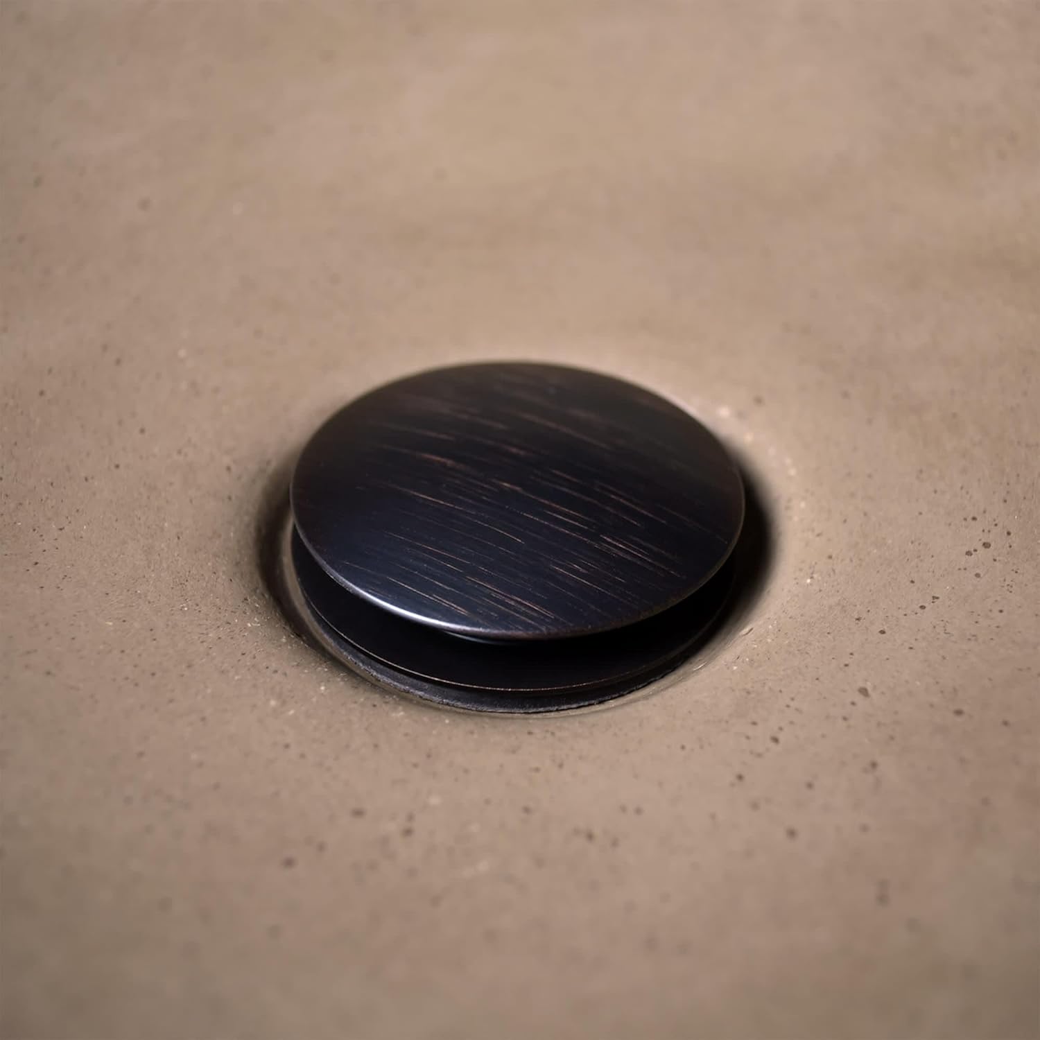 Native Trails DR130-MB 1.5' Push to Seal Dome Drain, Matte Black
