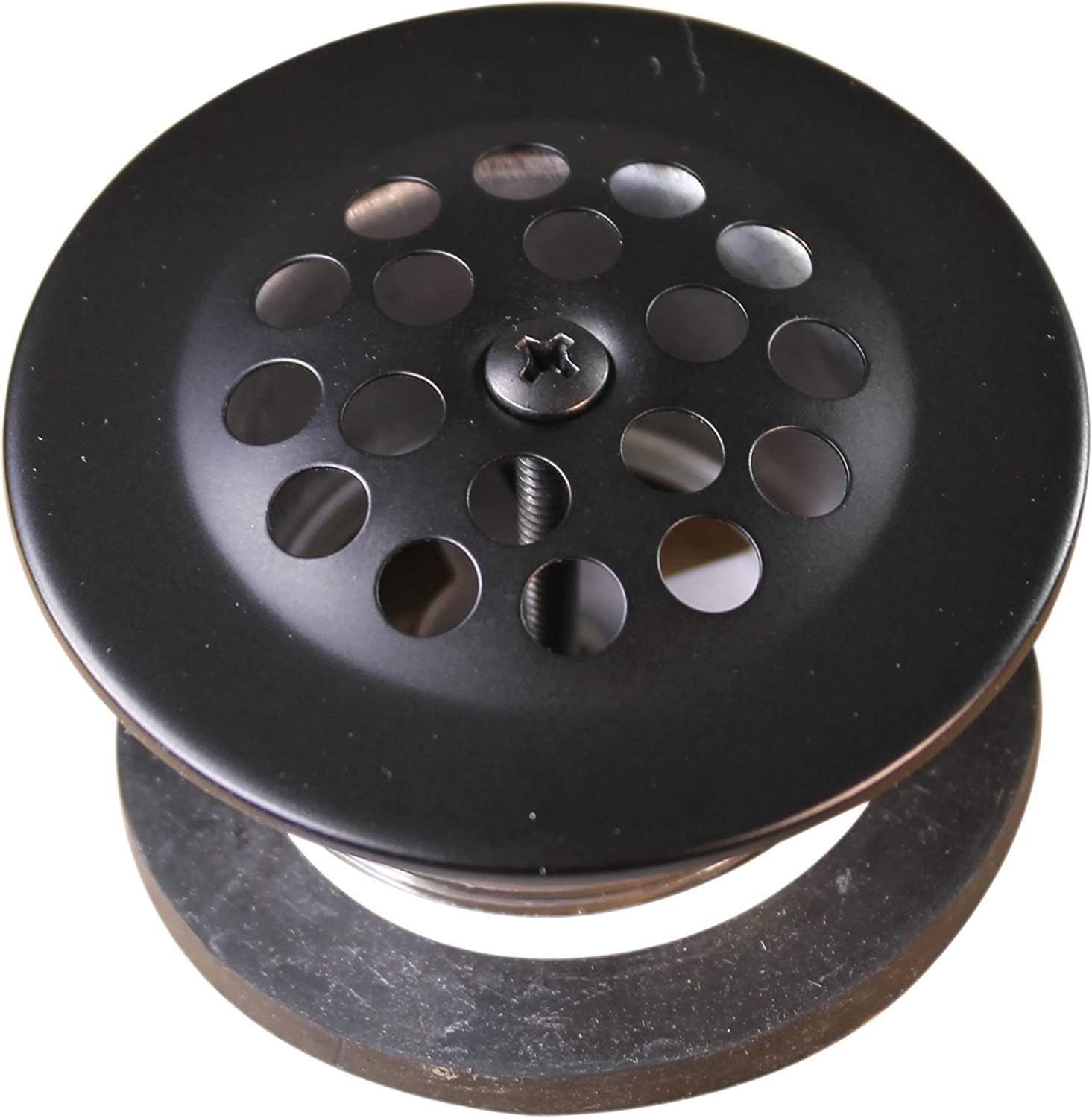 Westbrass 592244-12-12 14' White Poly Tubular Bath Waste & Overflow Assembly with Trip Lever and Strainer Grid Drain Cover, Oil Rubbed Bronze (12-Pack)
