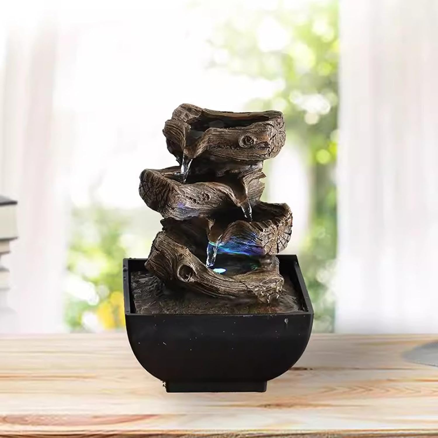 Tabletop Fountain Rockery Circulating Water Fountain Desktop Small Decoration Home Living Room TV Cabinet Porch Decoration Desktop Fountain (Color : 03)