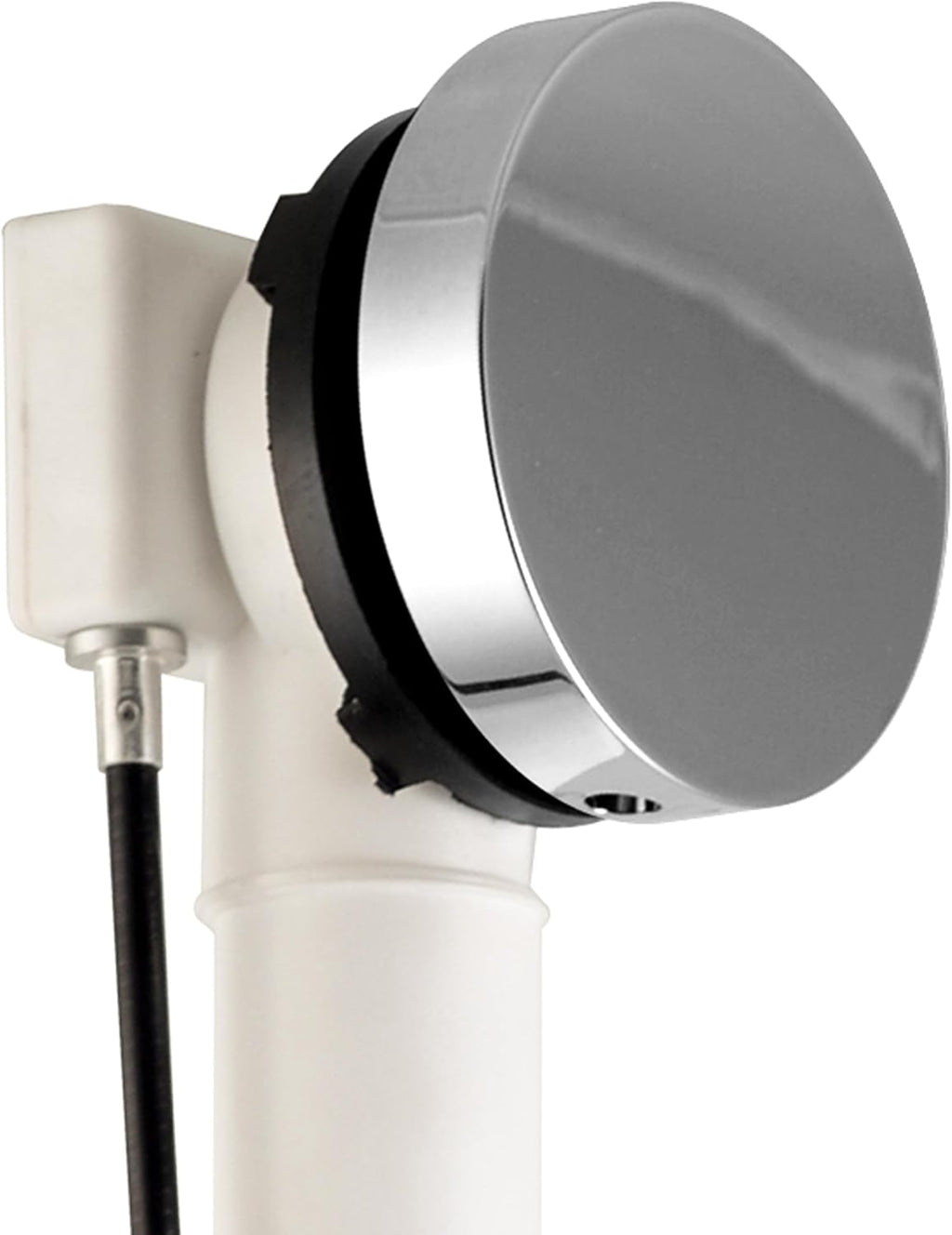 Westbrass D50P27TLERE-26 27' Cable Drive Bath Drain Trim with Rotary Overflow Cover Knob, Pop-Up Stopper and Poly Tubular Pipes & Fittings, Polished Chrome