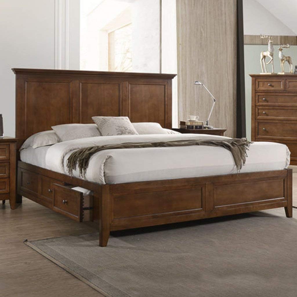 Intercon San Mateo Queen Size 4 Piece Storage Bedroom Set Tuscan Finish