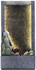 Tabletop Fountain Tabletop Fountain Minimalist Rockery Curtain Wall Water Ornaments for Office Indoor Decoration